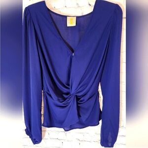 Vintage Women’s Blue/ Purple Twist Front Blouse